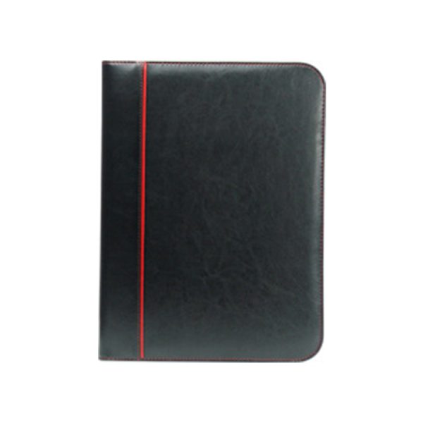 Custom Logo Office Document Organizer With Business Card Holders Blue A4 PU Leather Resume Portfolio Folder - Image 5