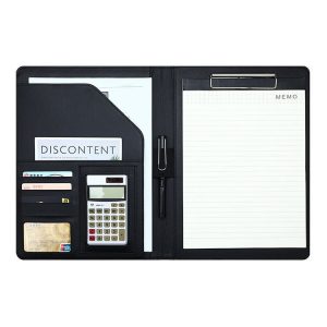 Wholesale Logo Multifunctional Portable Notebook Document Folder Calculator A4 Leather Portfolio Folder office business gift set