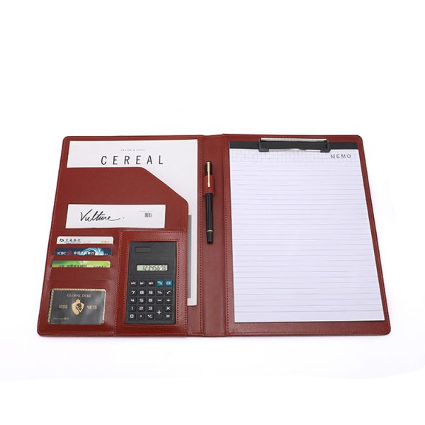 A4 Folder File Organizer Writing Clamps Clamps Business Office Wholesale Custom Leather Multifunctional Storage Conference Book - Image 5