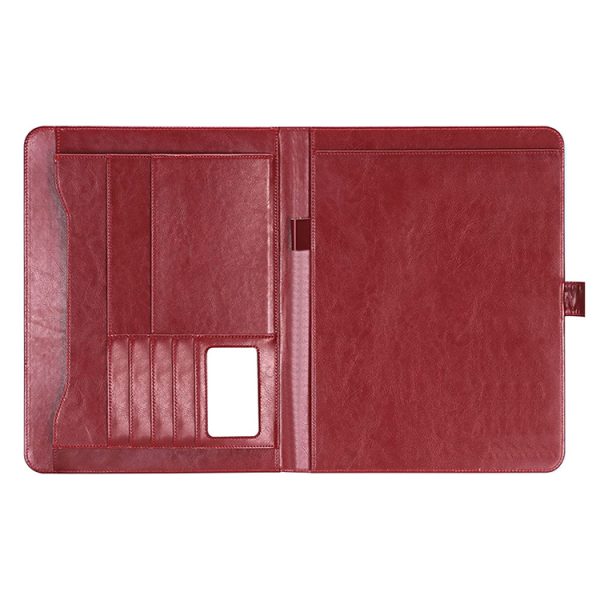 A4A5 Zip Portfolio Custom Logo PU Leather Expandable File Folder Notepad Ring Binder Multifunction Case - Image 4