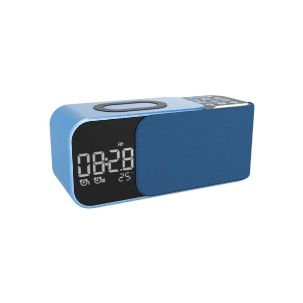 Custom Personal portable speaker FM radio with alarm clock LED digital display wireless charging speaker - Image 6