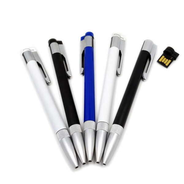 Custom Promo Pen Shape USB Flash Drives 16GB 32GB 64GB 128GB Pendrive USB Gifts Metal USB Flash Memory
