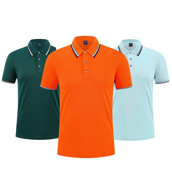 Wholesale Custom logo Printed Pattern Blank Multi-color Fashion Mercerized Short Sleeve Gold Line Golf Shirt Team Clothing