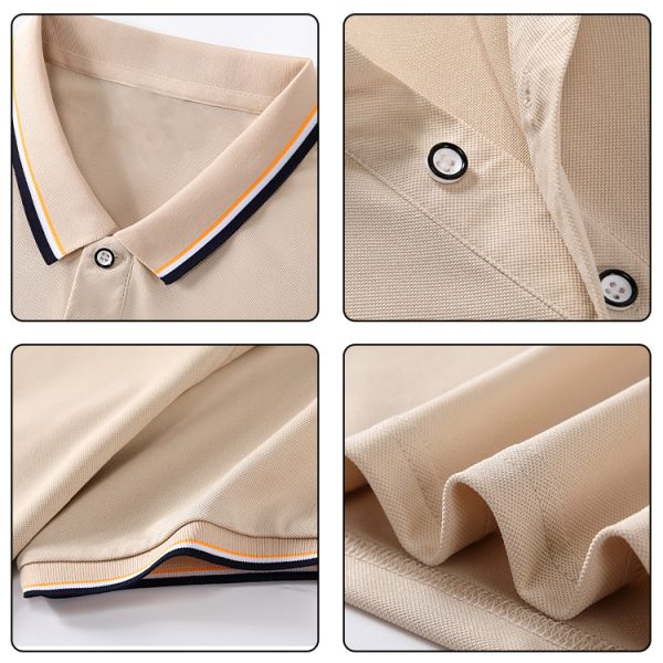 Wholesale Custom logo Printed Pattern Blank Multi-color Fashion Mercerized Short Sleeve Gold Line Golf Shirt Team Clothing - Image 2