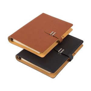 Premium Custom Logo Notebook A5 PU leather hardcover notepad journal notebook metal buckle