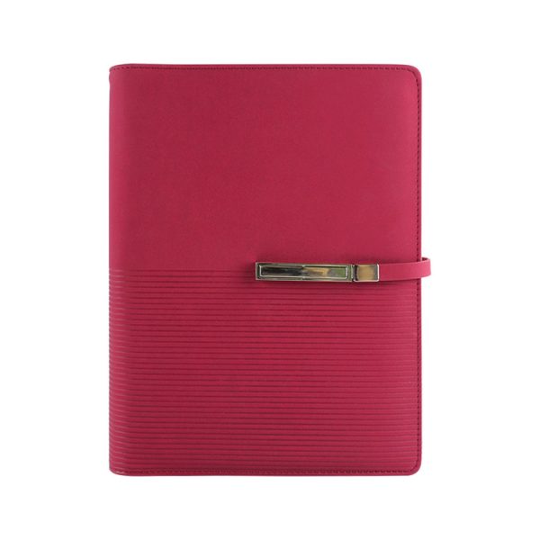 A5 Notebook Custom Logo Pu Leather Organizer Diary 6 Rings Agenda with Magnetic Closure - Image 4