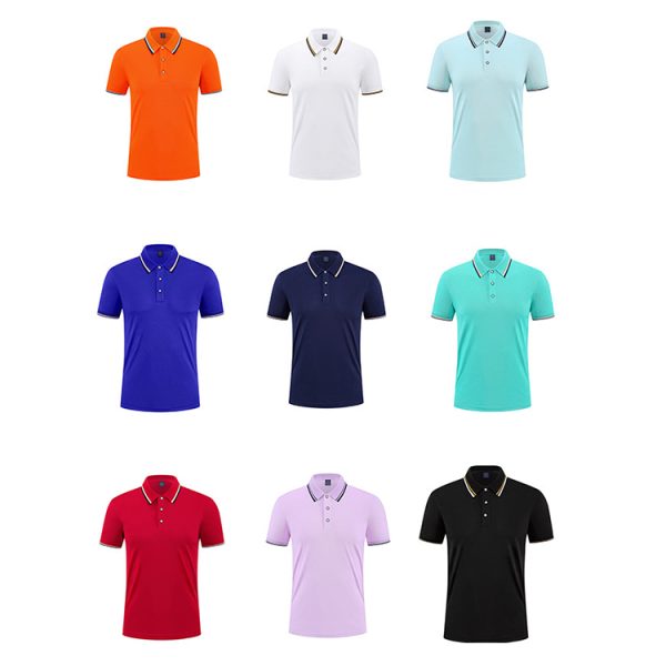 Wholesale Custom logo Printed Pattern Blank Multi-color Fashion Mercerized Short Sleeve Gold Line Golf Shirt Team Clothing - Image 4