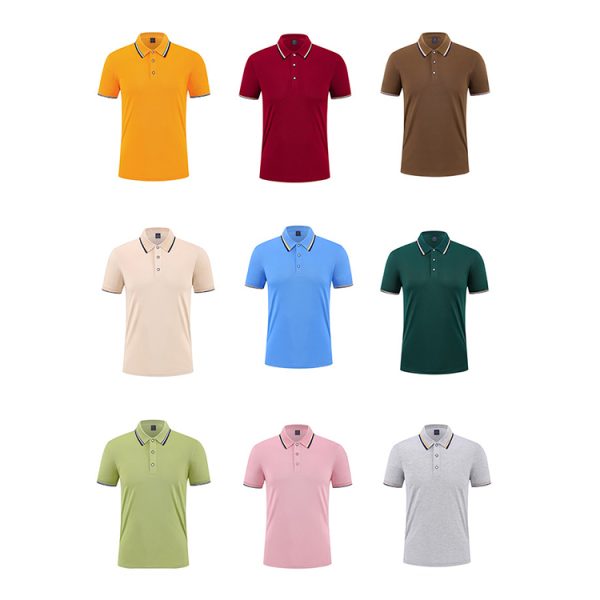 Wholesale Custom logo Printed Pattern Blank Multi-color Fashion Mercerized Short Sleeve Gold Line Golf Shirt Team Clothing - Image 5