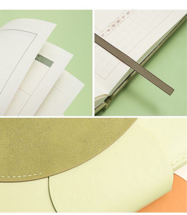 A5 Custom Logo Office Record Stationery PU Leather Cover Business Planner Agenda Notebook With Insert Buckle - Image 2