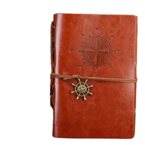Vintage Nautical Embossed Leather Spiral Notebook Kraft Box Refillable Journal for Writers and Artists Gift for Creatives