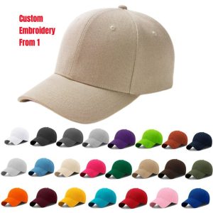 100% Cotton Customizable Baseball Caps Embroidered Beanies for Event & Exhibition Team Wear Promotional Hats