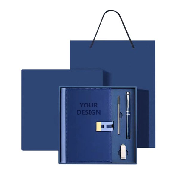 Promotional Custom Logo Business Pu Leather Notebook Ball Pen USB Flask Driver Gift Sets - Image 5