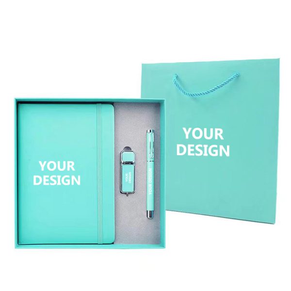 Hot Selling Customizable A5 Notebook Pen Set with USB FLASH Foldable Wireless Charging Mouse Pad Business Gift Set
