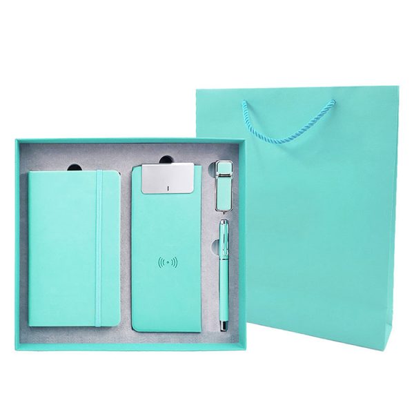 Hot Selling Customizable A5 Notebook Pen Set with USB FLASH Foldable Wireless Charging Mouse Pad Business Gift Set - Image 5