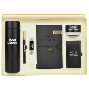 Promotional Gift Items Luxury Business A6 Pu Leather Notebook Ballpoint Pen Speaker Powerbank Gift Sets