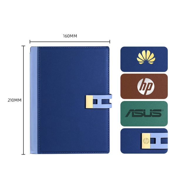 Promotional Custom Logo Business Pu Leather Notebook Ball Pen USB Flask Driver Gift Sets - Image 6