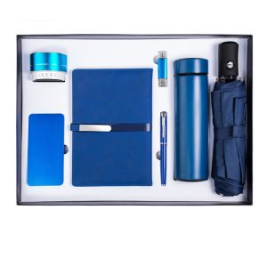 Luxury Business Anniversary Gift Set Custom Logo Includes Promotional Vacuum Bottle Notebook Umbrella-for Christmas New Year