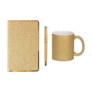 Custom logo Promotional Gifts Business Items A6 Notebook Metal Ballpoint Pen Drink Ceramics Mug Giveaway Items for New Employee