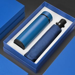 Custom Logo Giveaway Gifts Business Promotional Novelty Gifts Umbrella Thermos Flash Simple Gift Sets for Company Anniversary
