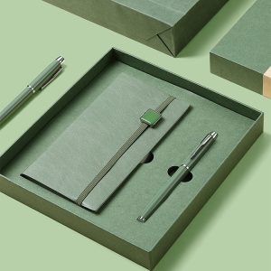 Custom Logo Promotional Gift Business A6 Pu Leather Notebook Ball Pen Simple Gift Box Gift Sets