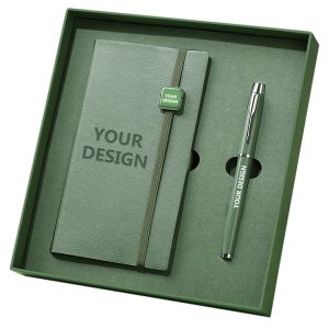 Custom Logo Promotional Gift Business A6 Pu Leather Notebook Ball Pen Simple Gift Box Gift Sets