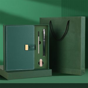 Custom Logo Promotional Gift Business Pu Leather Notebook Ball Pen USB Flask Driver Gift Sets