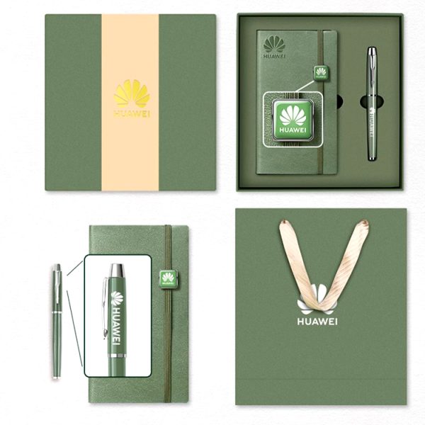 Custom Logo Promotional Gift Business A6 Pu Leather Notebook Ball Pen Simple Gift Box Gift Sets - Image 3